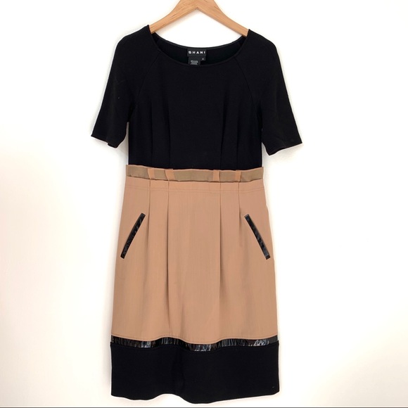 Nue by Shani Dresses & Skirts - Shani | Black and Tan Mid-length Dress
